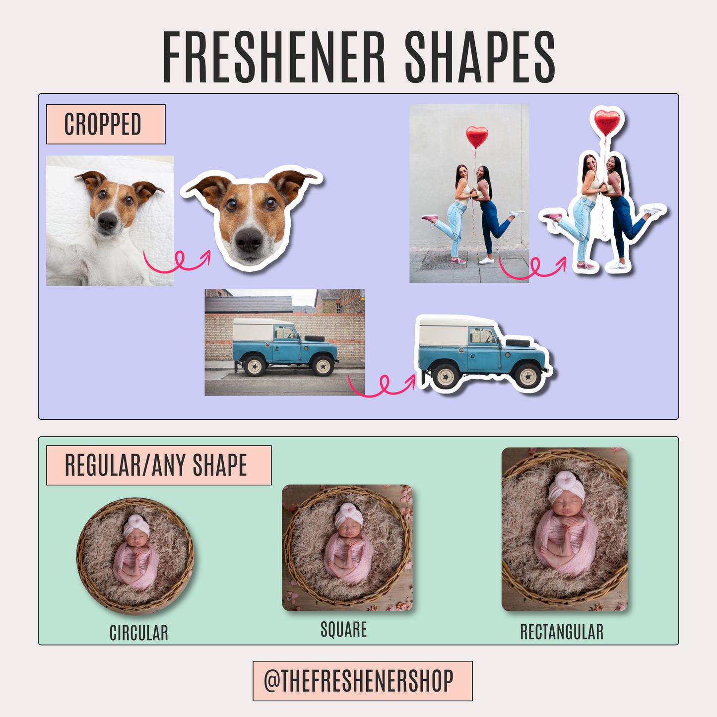 Bulk Custom Car Air Fresheners For Auto Repair Shops, Custom Freshies For Auto Repair Businesses