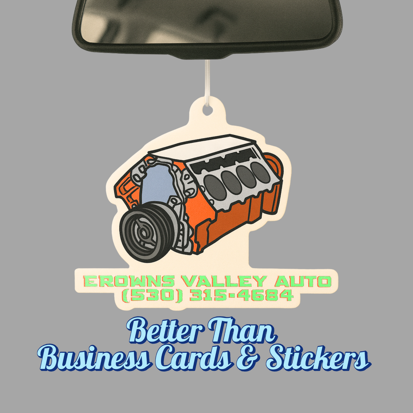Bulk Custom Car Air Fresheners For Auto Repair Shops, Custom Freshies For Auto Repair Businesses
